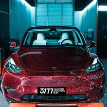 PET Gloss Forged Carbon Red Vinyl Wrap