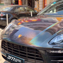 PET Gloss Iridescent Laser Black Vinyl Wrap