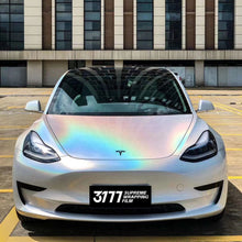 PET Gloss Iridescent Laser White Vinyl Wrap