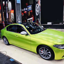 PET Satin Metallic Lemon Green Vinyl Wrap