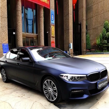PET Ultra Matte Black Blue Vinyl Wrap
