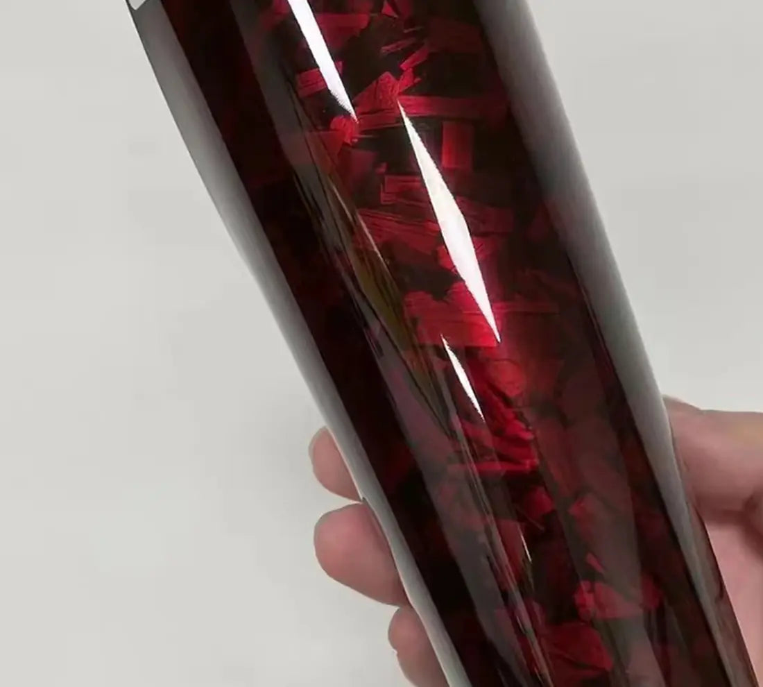 PET Gloss Forged Carbon Red Vinyl Wrap