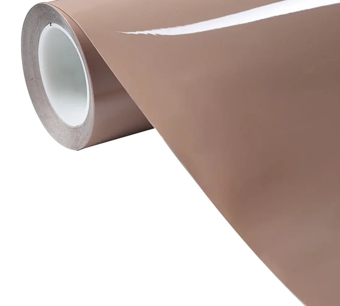 PET Glossy Crystal Shine Latte Vinyl Wrap