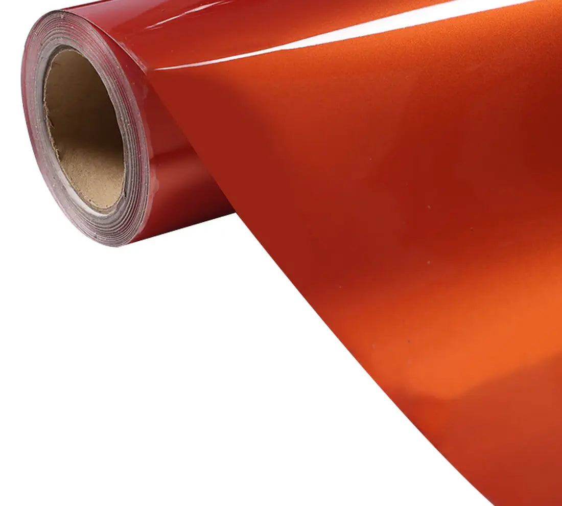 PET Metallic Gulf Orange Vinyl Wrap