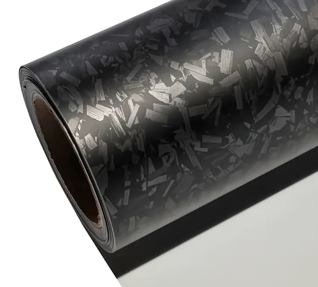 PET Ultimate Flat Forged Carbon Black Vinyl Wrap