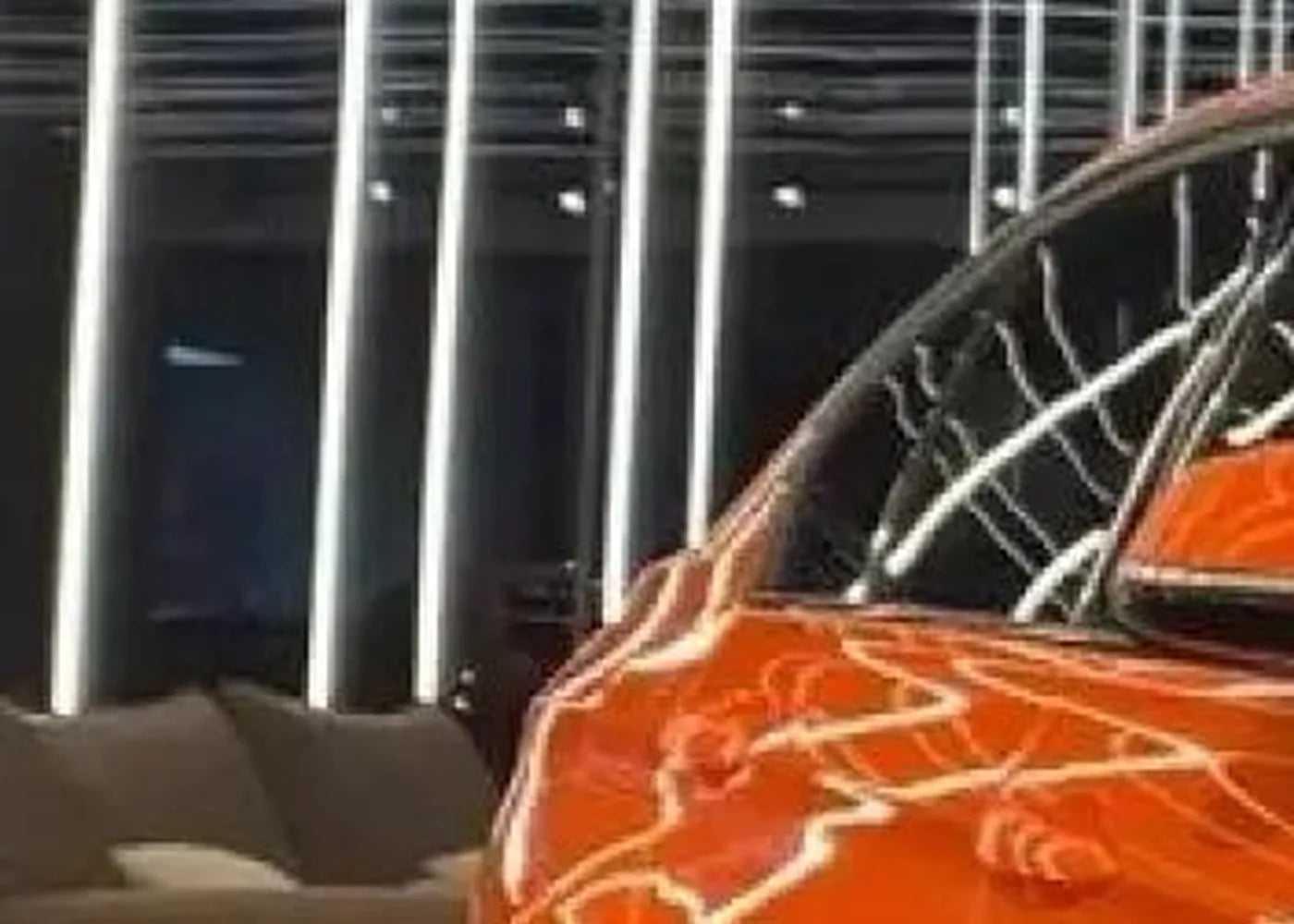 PET Metallic Gulf Orange Vinyl Wrap